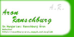 aron ranschburg business card